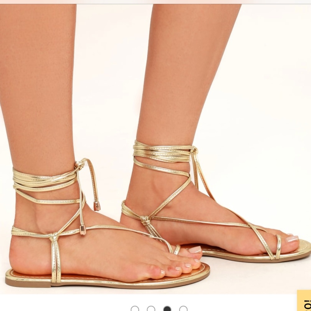 New without box- Micah gold lace up sandals